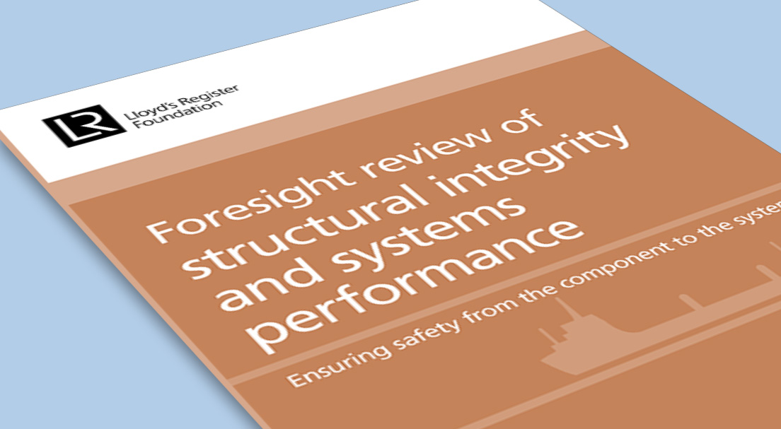 3D render of the front cover of "Foresight Review of Structural Integrity and Systems Performance"