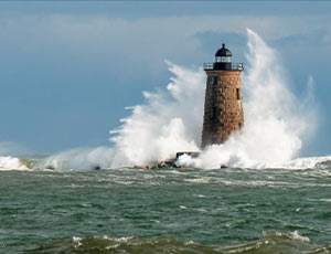 Lighthouse in heavy seas