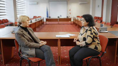 Interview with Susan Maybud taking place