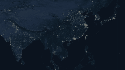 A view of South Asia from space.