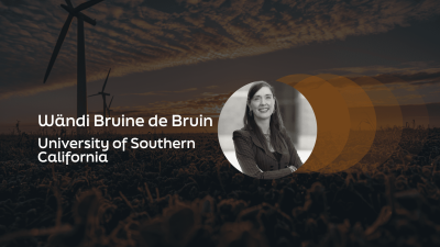 A banner image of Wändi Bruine de Bruin, the article's author.