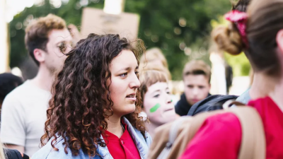 Portrait of female protestor