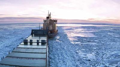 Ship accident on ice