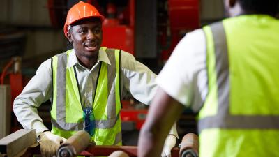 African engineers at work.