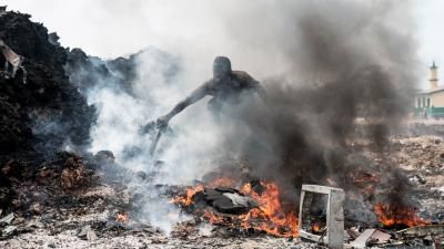 Burning waste