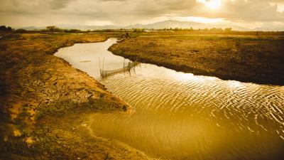 drying river after Drought impact