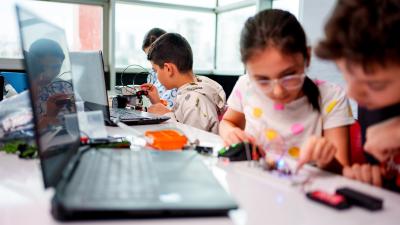 Children engaging in STEM workshop