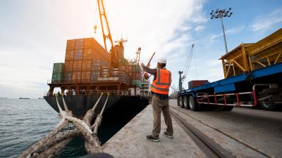 Cargo ship at port