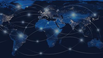 World map as a symbol of the global network.