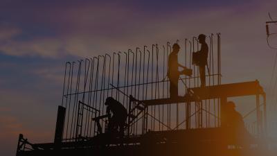 Construction workers on site