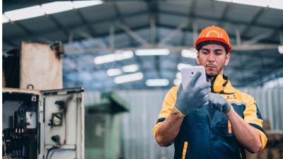 An engineer testing machinery