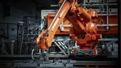 orange robotic arm