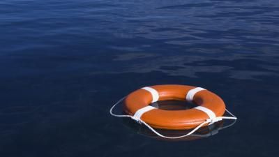 life ring on the sea