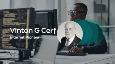 A banner photo of Vint Cerf, the article's author.