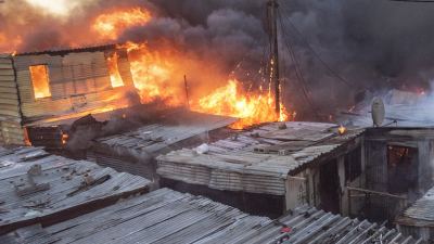 Fire in a informal settlement, Cape Town