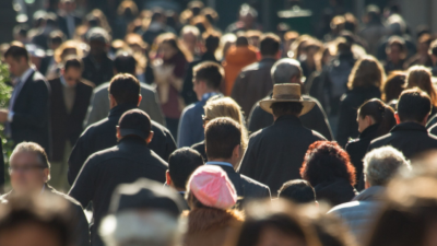 crowd of people walking