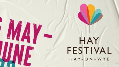 A banner for Hay Festival 2022.