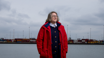 Woman in port