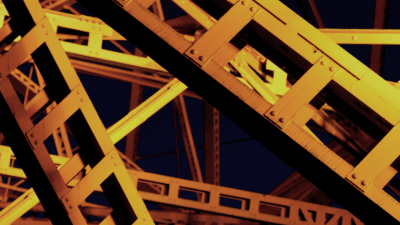 Construction tower at night