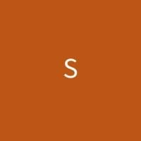 A white letter "S" displayed against a solid orange background.